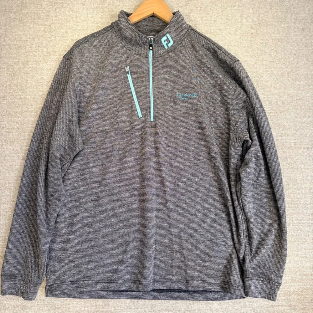 FOOT JOY FJ Men XL Approach Quarter-Zip Performance Pullover DUNDONALD LINKS EUC